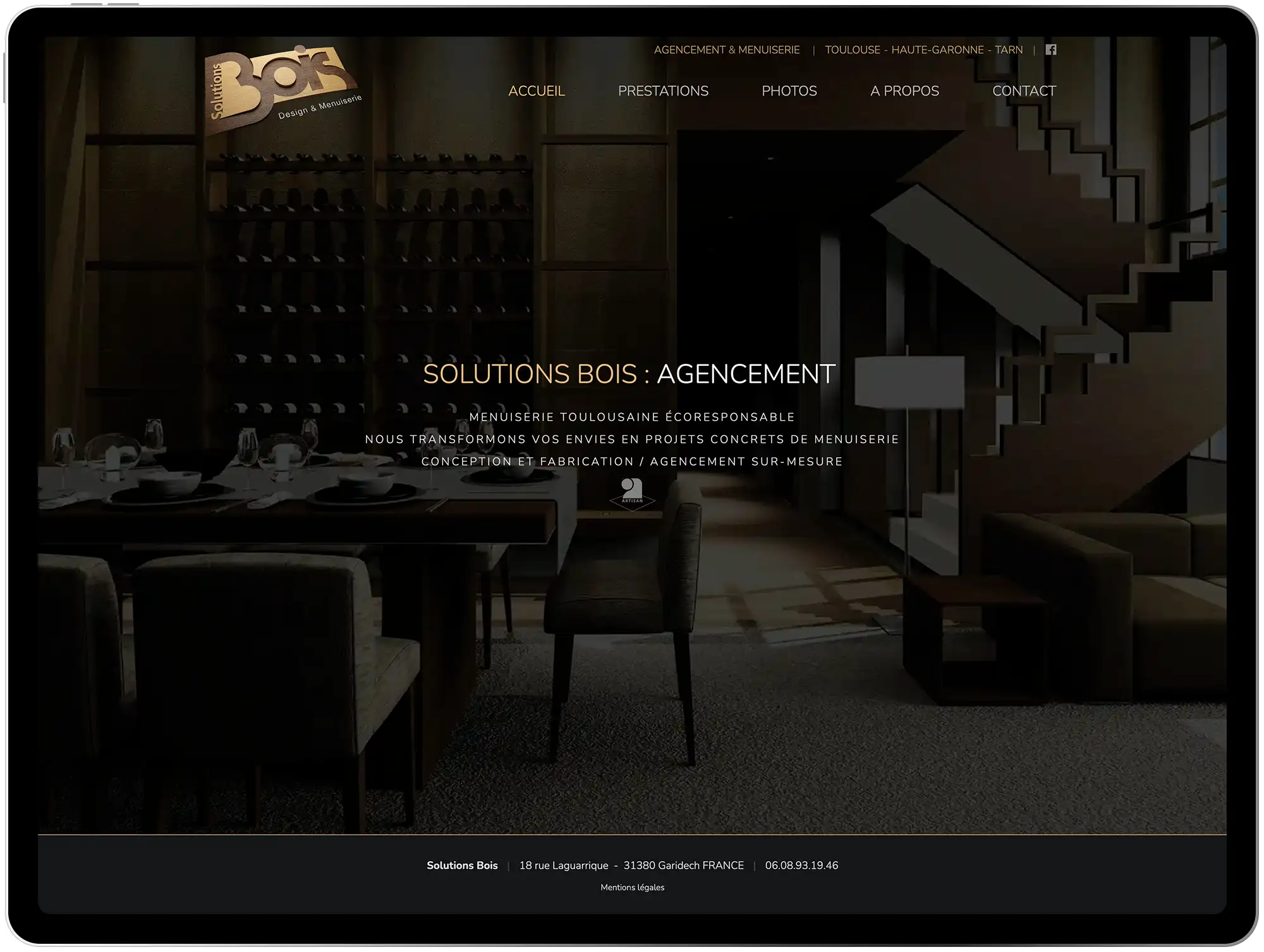 Site internet Solutions bois par Aquaréel